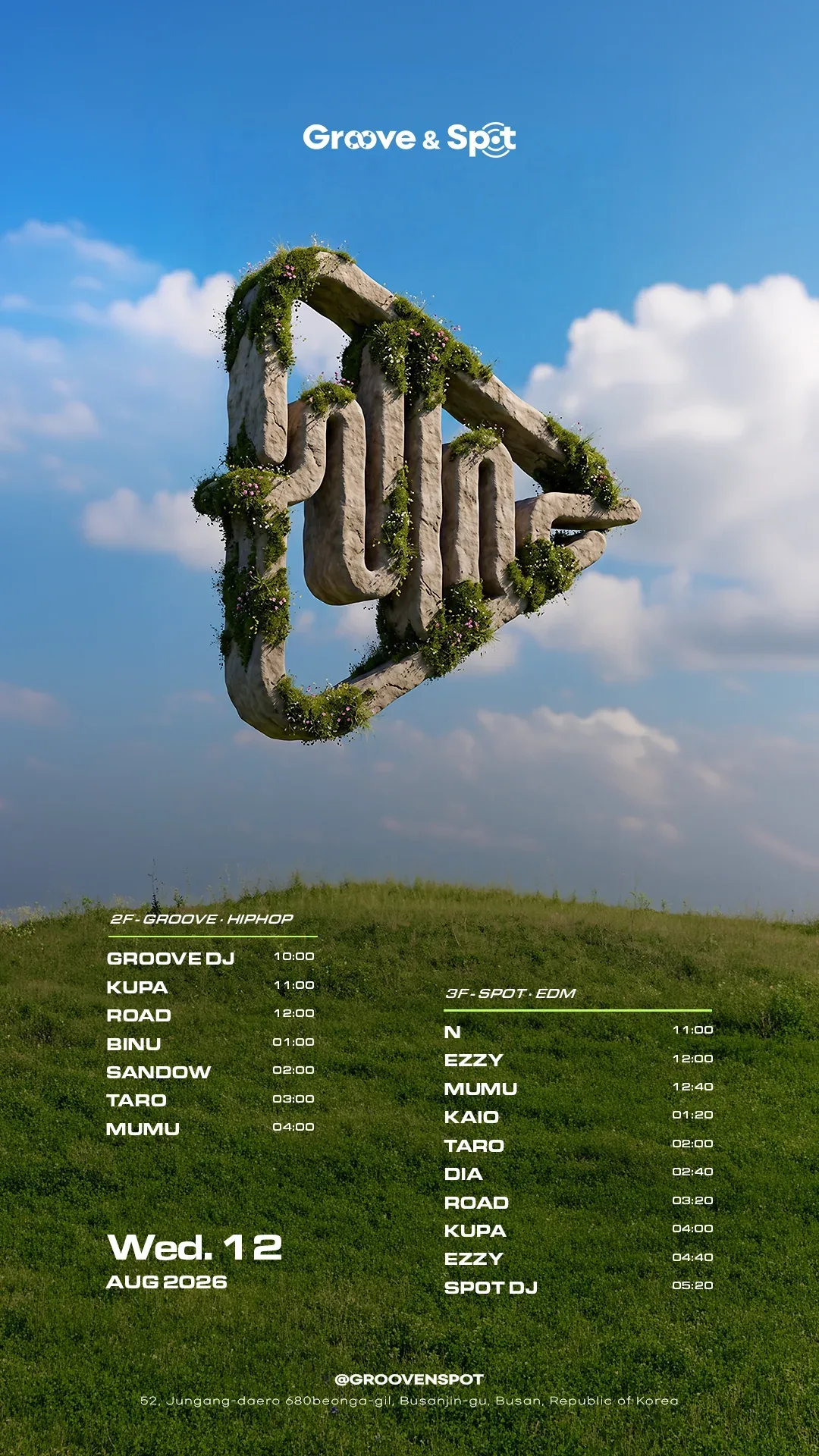 WEDNESDAY NIGHT · Groove & Spot Busan 2026-08-12