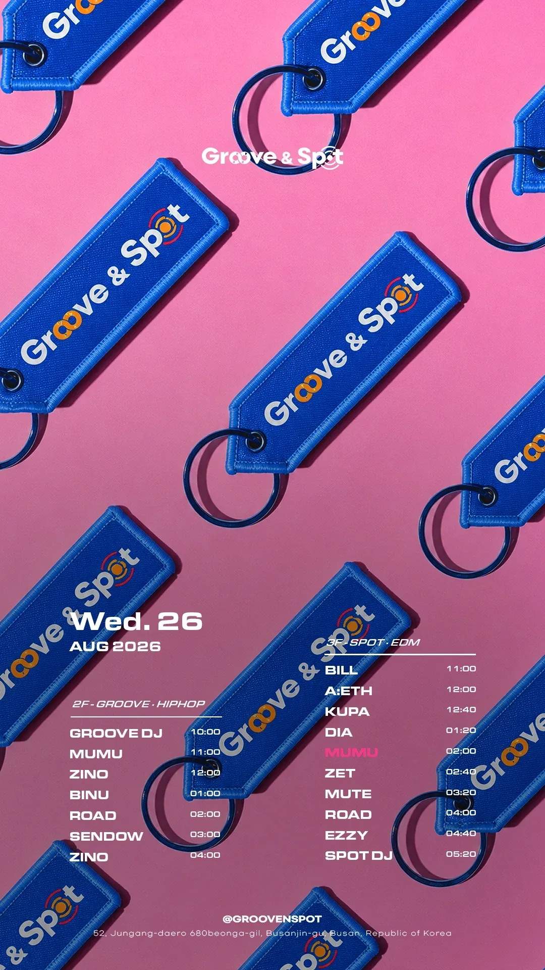 WEDNESDAY NIGHT · Groove & Spot Busan 2026-08-26