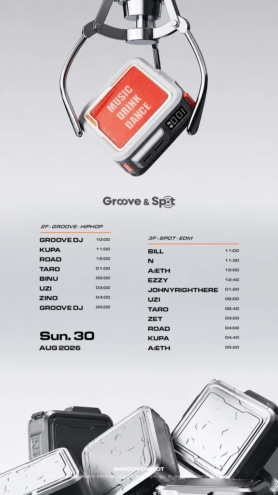 SUNDAY NIGHT · Groove & Spot Busan 2026-08-30
