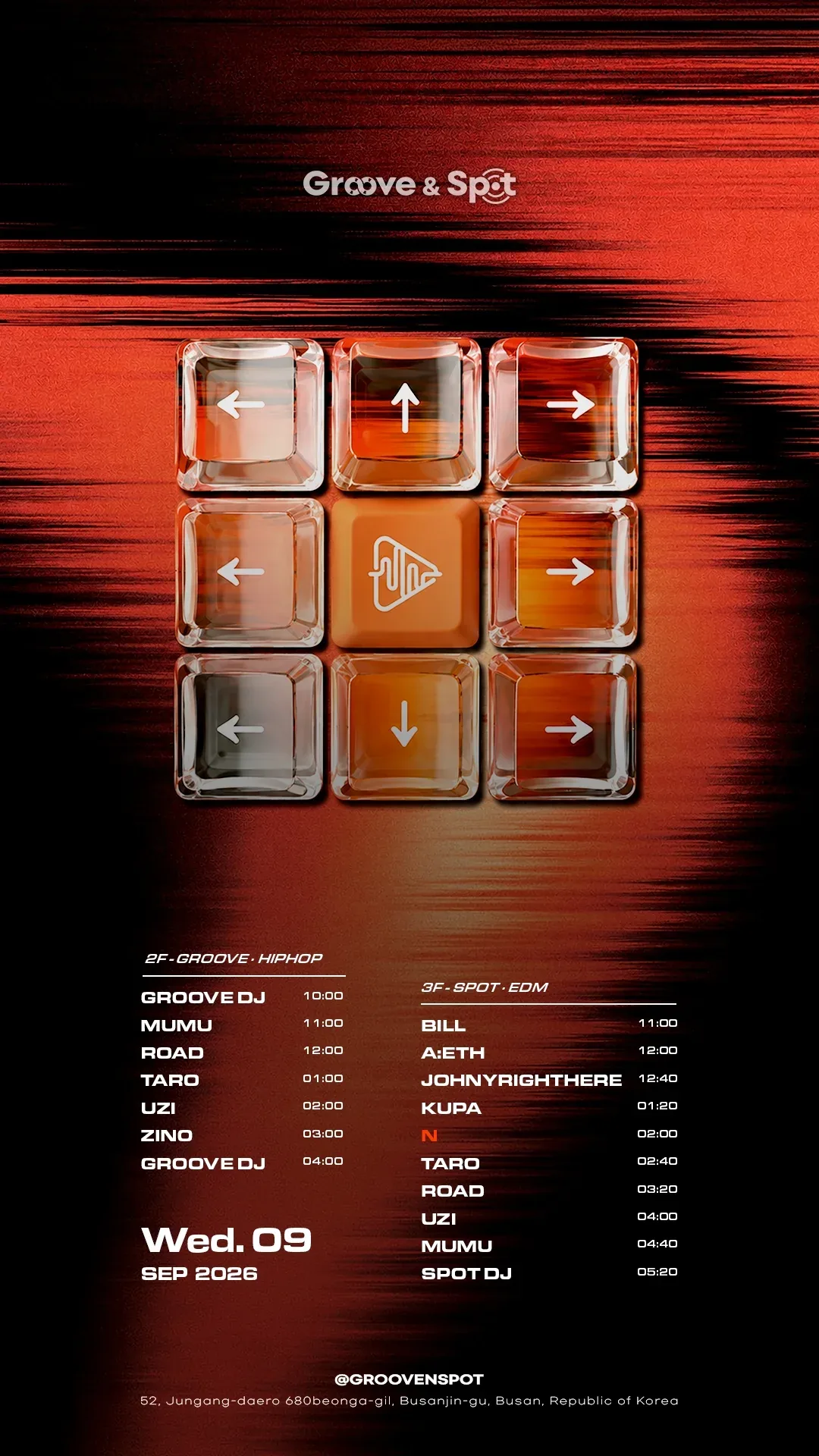 WEDNESDAY NIGHT · Groove & Spot Busan 2026-09-09