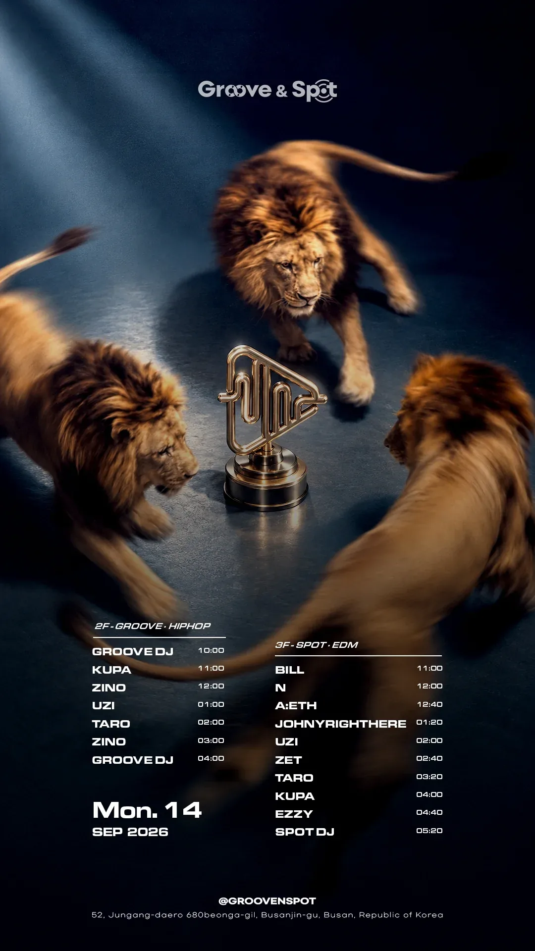 MONDAY NIGHT · Groove & Spot Busan 2026-09-14