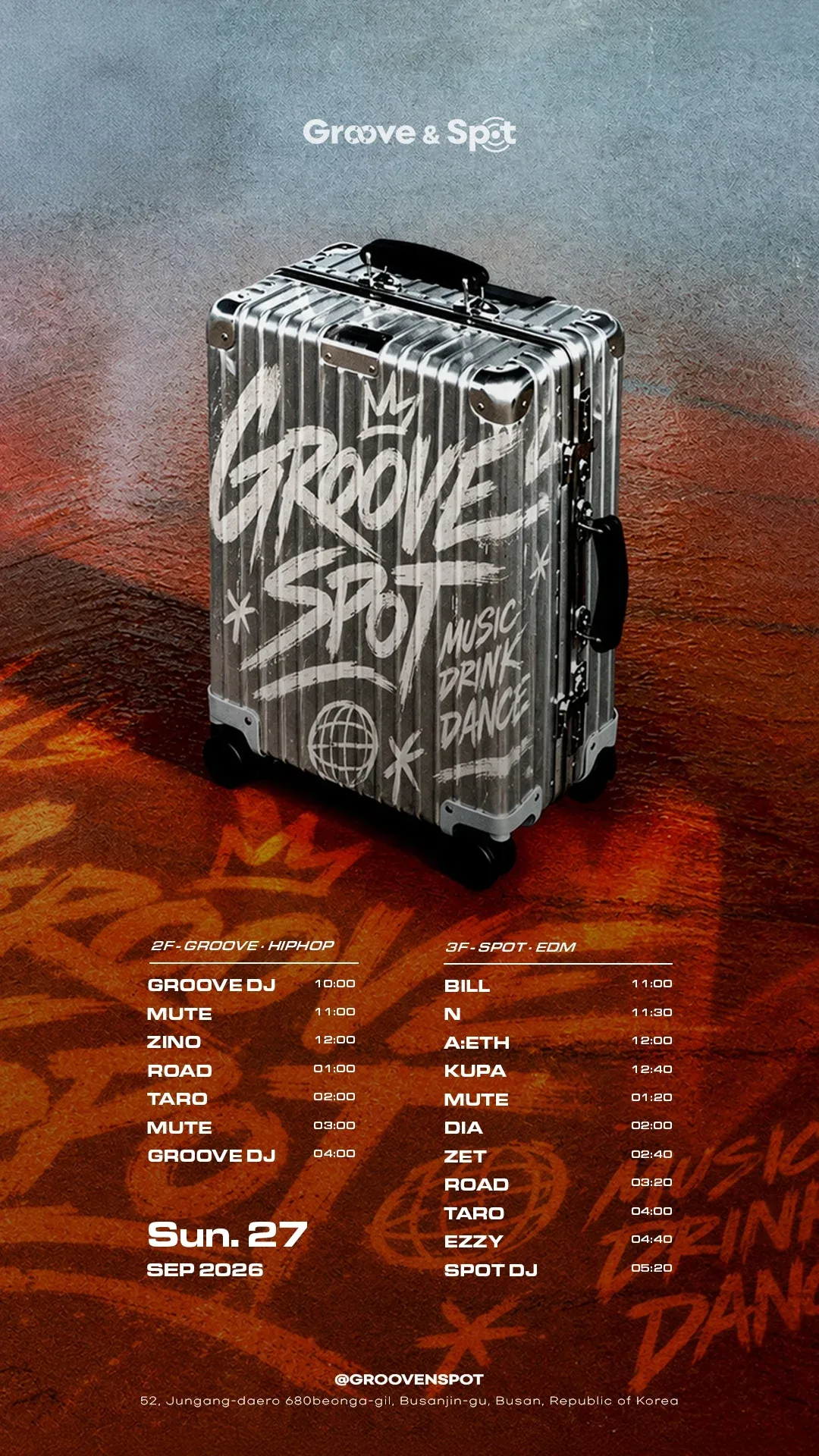 SUNDAY NIGHT · Groove & Spot Busan 2026-09-27