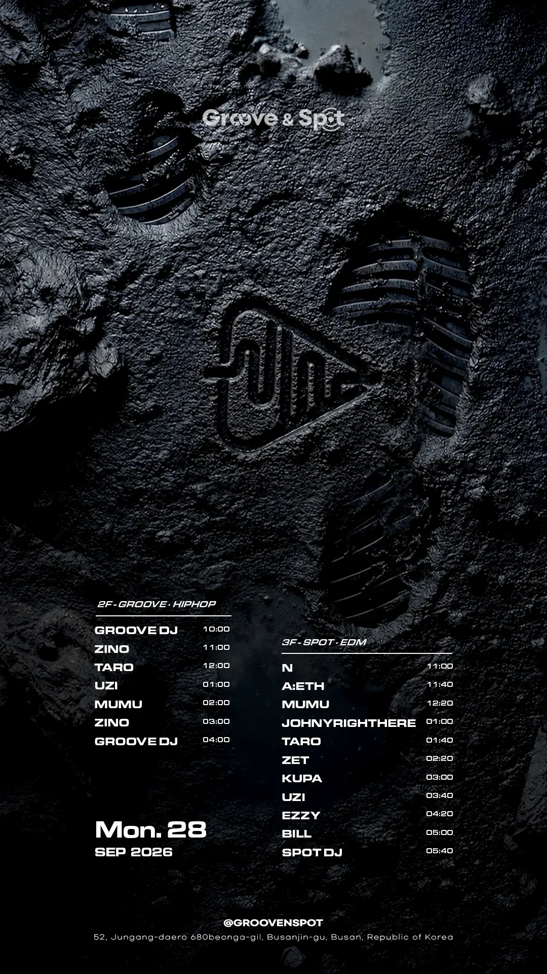 MONDAY NIGHT · Groove & Spot Busan 2026-09-28